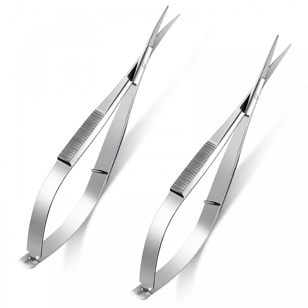 Eyebrow Scissor / Spring Scissor / 10cm / Available straight & Curved tips