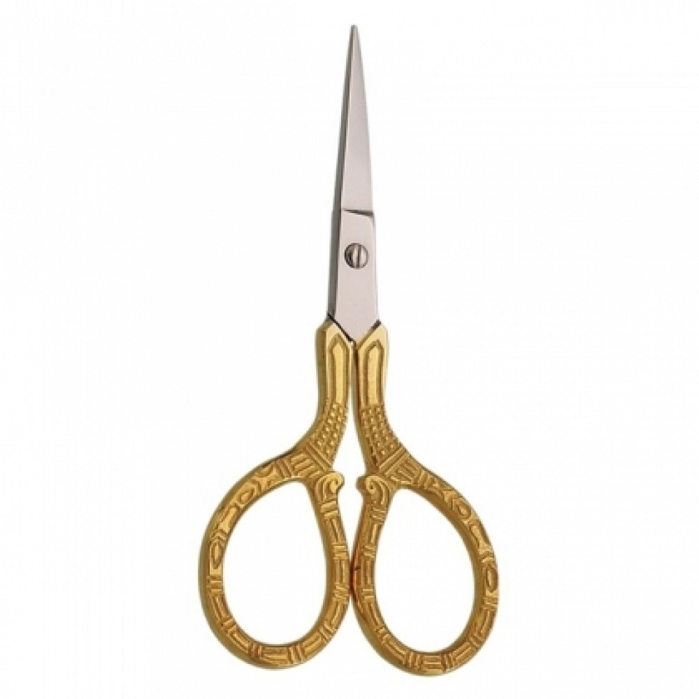 Fancy Scissor / Embroidery Scissor / 10cm / Straight tips / Half gold colour
