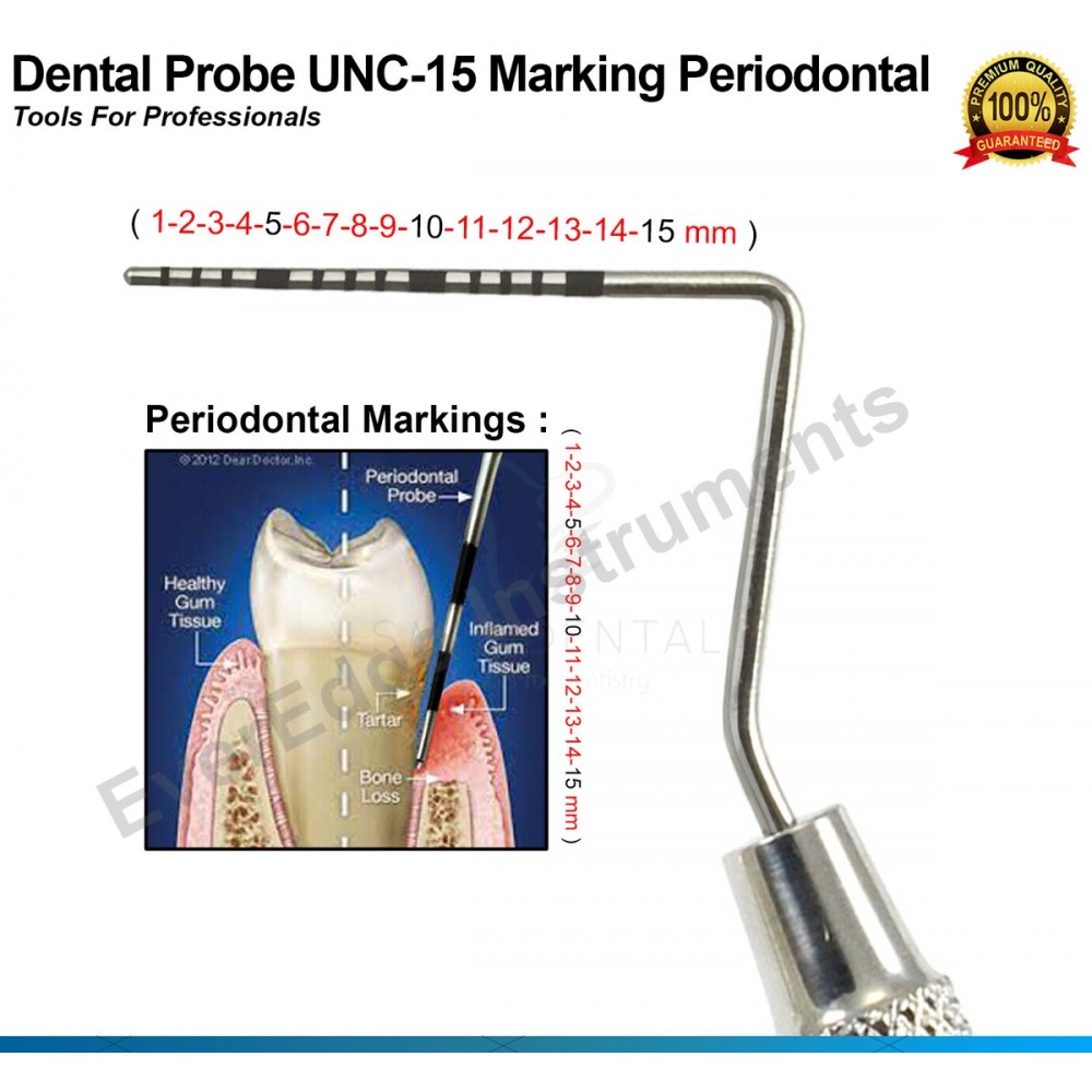 Probe UNC15 [1 to 15mm] colour coded /  Single Side Hollow Handle 9.5mm Ergonomic Design / Titanium Coated