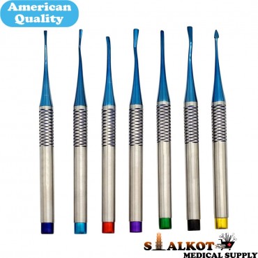 PDL Luxating Root Elevator Set of 7pcs / Root Elevators Extraction Kit / Surgical instruments